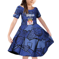 Serbia Basketball Custom Family Matching Off Shoulder Short Dress and Hawaiian Shirt Srbija Go Champions - Wonder Print Shop