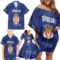 Serbia Basketball Custom Family Matching Off Shoulder Short Dress and Hawaiian Shirt Srbija Go Champions - Wonder Print Shop