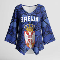 Serbia Basketball Custom Kimono Sleeve Blouse Srbija Go Champions - Wonder Print Shop