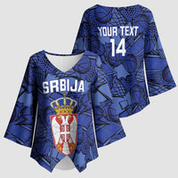 Serbia Basketball Custom Kimono Sleeve Blouse Srbija Go Champions - Wonder Print Shop