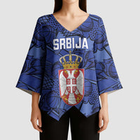 Serbia Basketball Custom Kimono Sleeve Blouse Srbija Go Champions - Wonder Print Shop