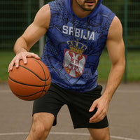 Serbia Basketball Custom Sleeveless Hoodie Srbija Go Champions - Wonder Print Shop