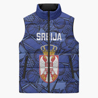 Serbia Basketball Custom Sleeveless Puffer Jacket Srbija Go Champions - Wonder Print Shop