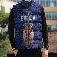 Serbia Basketball Custom Sleeveless Puffer Jacket Srbija Go Champions - Wonder Print Shop