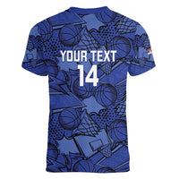 Serbia Basketball Custom Women V-Neck T-Shirt Srbija Go Champions - Wonder Print Shop