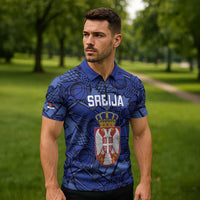 Serbia Basketball Custom Zipper Polo Shirt Srbija Go Champions - Wonder Print Shop
