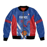France Basketball Custom Bomber Jacket Allez Les Bleus - Wonder Print Shop