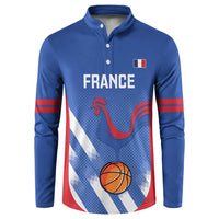 France Basketball Custom Button Sweatshirt Allez Les Bleus - Wonder Print Shop