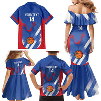 France Basketball Custom Family Matching Mermaid Dress and Hawaiian Shirt Allez Les Bleus - Wonder Print Shop