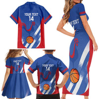 France Basketball Custom Family Matching Short Sleeve Bodycon Dress and Hawaiian Shirt Allez Les Bleus - Wonder Print Shop