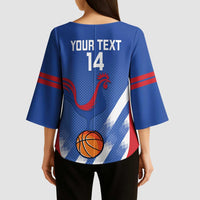 France Basketball Custom Kimono Sleeve Blouse Allez Les Bleus - Wonder Print Shop