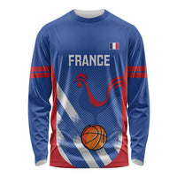 France Basketball Custom Long Sleeve Shirt Allez Les Bleus - Wonder Print Shop