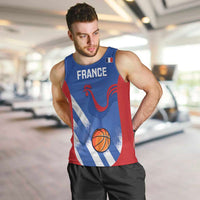 France Basketball Custom Men Tank Top Allez Les Bleus - Wonder Print Shop