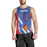 France Basketball Custom Men Tank Top Allez Les Bleus - Wonder Print Shop