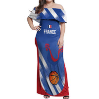France Basketball Custom Off Shoulder Maxi Dress Allez Les Bleus - Wonder Print Shop