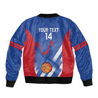 France Basketball Custom Sleeve Zip Bomber Jacket Allez Les Bleus - Wonder Print Shop