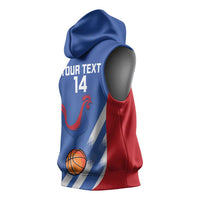 France Basketball Custom Sleeveless Hoodie Allez Les Bleus - Wonder Print Shop