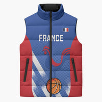 France Basketball Custom Sleeveless Puffer Jacket Allez Les Bleus - Wonder Print Shop