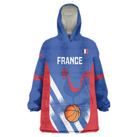 France Basketball Custom Wearable Blanket Hoodie Allez Les Bleus - Wonder Print Shop