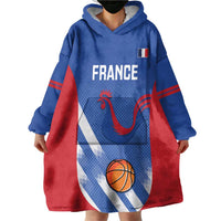 France Basketball Custom Wearable Blanket Hoodie Allez Les Bleus - Wonder Print Shop
