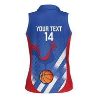 France Basketball Custom Women Sleeveless Polo Shirt Allez Les Bleus - Wonder Print Shop