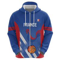 France Basketball Custom Zip Hoodie Allez Les Bleus - Wonder Print Shop
