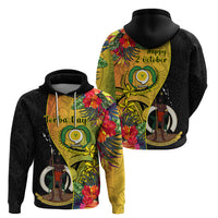 Vanuatu Torba Day Hoodie Coat Of Arms Mix Tropical Flowers - Wonder Print Shop