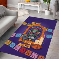 Mexico Day Of The Dead Area Rug Sombrero Sugar Skull Marigold Pan De Muerto - Wonder Print Shop