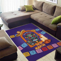 Mexico Day Of The Dead Area Rug Sombrero Sugar Skull Marigold Pan De Muerto - Wonder Print Shop