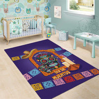 Mexico Day Of The Dead Area Rug Sombrero Sugar Skull Marigold Pan De Muerto - Wonder Print Shop