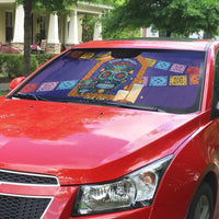 Mexico Day Of The Dead Auto Sun Shade Sombrero Sugar Skull Marigold Pan De Muerto - Wonder Print Shop