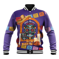 Mexico Day Of The Dead Baseball Jacket Sombrero Sugar Skull Marigold Pan De Muerto - Wonder Print Shop
