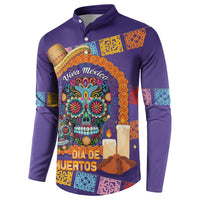 Mexico Day Of The Dead Button Sweatshirt Sombrero Sugar Skull Marigold Pan De Muerto - Wonder Print Shop