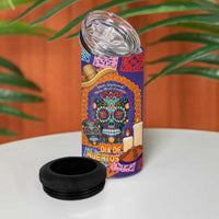 Mexico Day Of The Dead 4 in 1 Can Cooler Tumbler Sombrero Sugar Skull Marigold Pan De Muerto - Wonder Print Shop