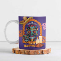 Mexico Day Of The Dead Ceramic Mug Sombrero Sugar Skull Marigold Pan De Muerto - Wonder Print Shop