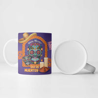 Mexico Day Of The Dead Ceramic Mug Sombrero Sugar Skull Marigold Pan De Muerto - Wonder Print Shop