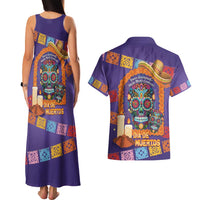 Mexico Day Of The Dead Couples Matching Tank Maxi Dress and Hawaiian Shirt Sombrero Sugar Skull Marigold Pan De Muerto - Wonder Print Shop
