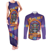 Mexico Day Of The Dead Couples Matching Tank Maxi Dress and Long Sleeve Button Shirt Sombrero Sugar Skull Marigold Pan De Muerto - Wonder Print Shop