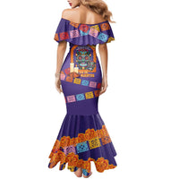 Mexico Day Of The Dead Family Matching Mermaid Dress and Hawaiian Shirt Sombrero Sugar Skull Marigold Pan De Muerto - Wonder Print Shop