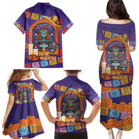 Mexico Day Of The Dead Family Matching Puletasi and Hawaiian Shirt Sombrero Sugar Skull Marigold Pan De Muerto - Wonder Print Shop