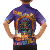 Mexico Day Of The Dead Family Matching Short Sleeve Bodycon Dress and Hawaiian Shirt Sombrero Sugar Skull Marigold Pan De Muerto - Wonder Print Shop