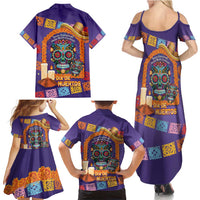 Mexico Day Of The Dead Family Matching Summer Maxi Dress and Hawaiian Shirt Sombrero Sugar Skull Marigold Pan De Muerto - Wonder Print Shop