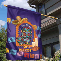 Mexico Day Of The Dead Garden Flag Sombrero Sugar Skull Marigold Pan De Muerto - Wonder Print Shop