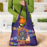 Mexico Day Of The Dead Grocery Bag Sombrero Sugar Skull Marigold Pan De Muerto - Wonder Print Shop