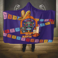Mexico Day Of The Dead Hooded Blanket Sombrero Sugar Skull Marigold Pan De Muerto - Wonder Print Shop