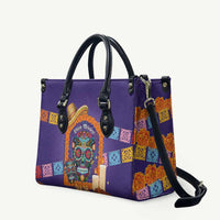 Mexico Day Of The Dead Leather Bag Sombrero Sugar Skull Marigold Pan De Muerto - Wonder Print Shop