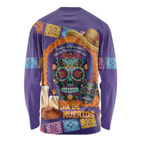 Mexico Day Of The Dead Long Sleeve Shirt Sombrero Sugar Skull Marigold Pan De Muerto - Wonder Print Shop
