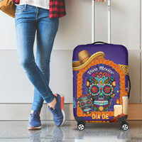 Mexico Day Of The Dead Luggage Cover Sombrero Sugar Skull Marigold Pan De Muerto - Wonder Print Shop