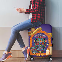 Mexico Day Of The Dead Luggage Cover Sombrero Sugar Skull Marigold Pan De Muerto - Wonder Print Shop
