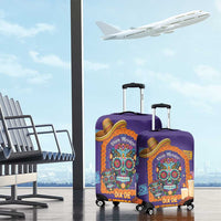 Mexico Day Of The Dead Luggage Cover Sombrero Sugar Skull Marigold Pan De Muerto - Wonder Print Shop